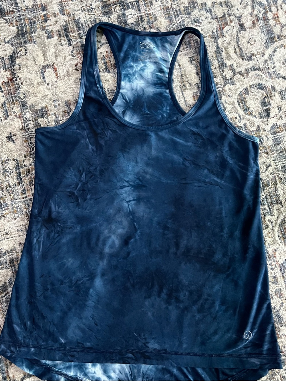 VOGO Athletica Navy & White Tie-Dye Racerback Tank